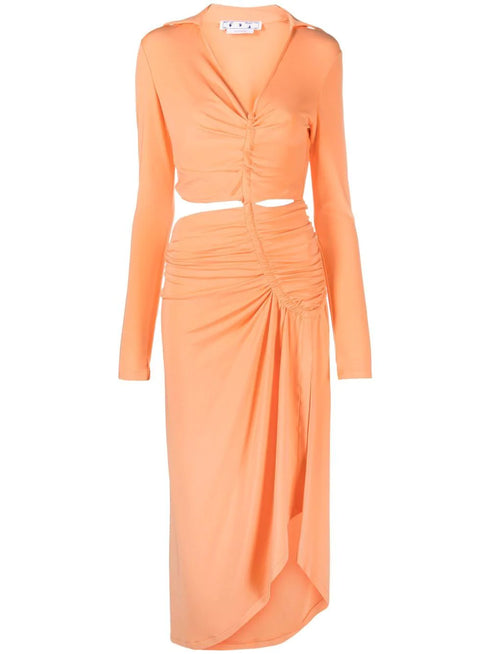 vestido drapeado con aberturas